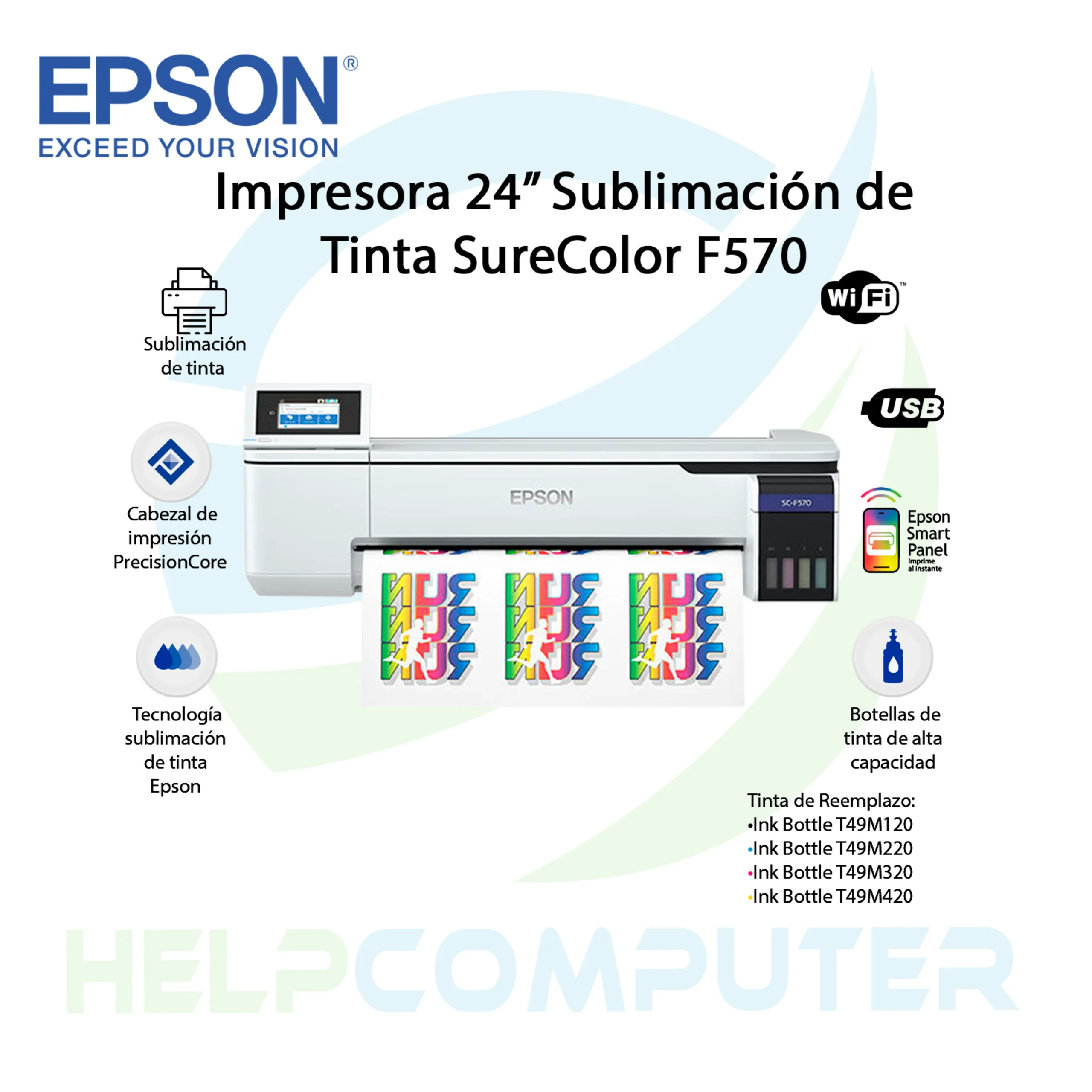 Impresora de Sublimación Epson SureColor F570 24″ Gran Formato