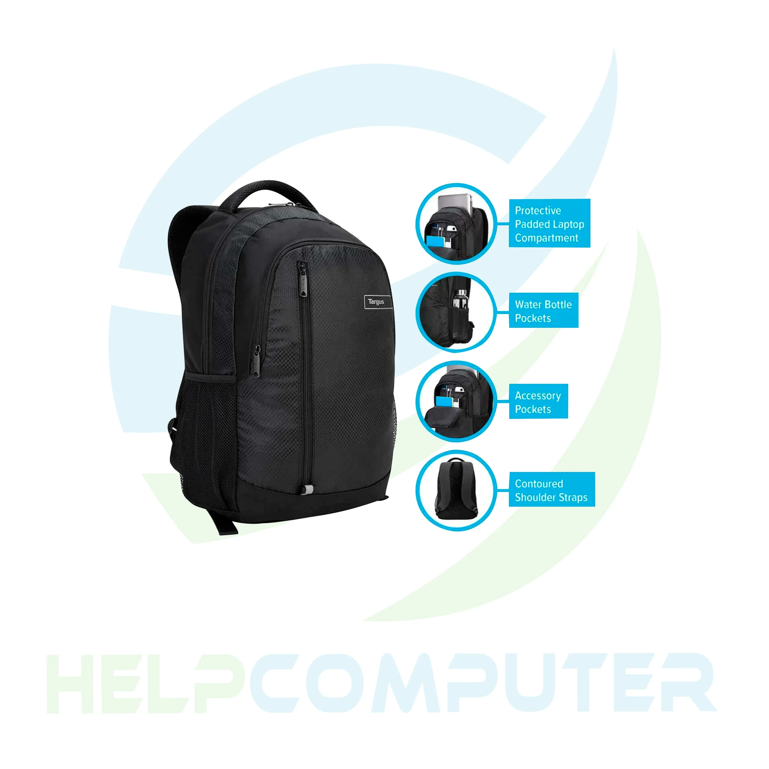 Morral Targus Sport Backpack de 15,6″ negro TSB89104US - Imagen 5
