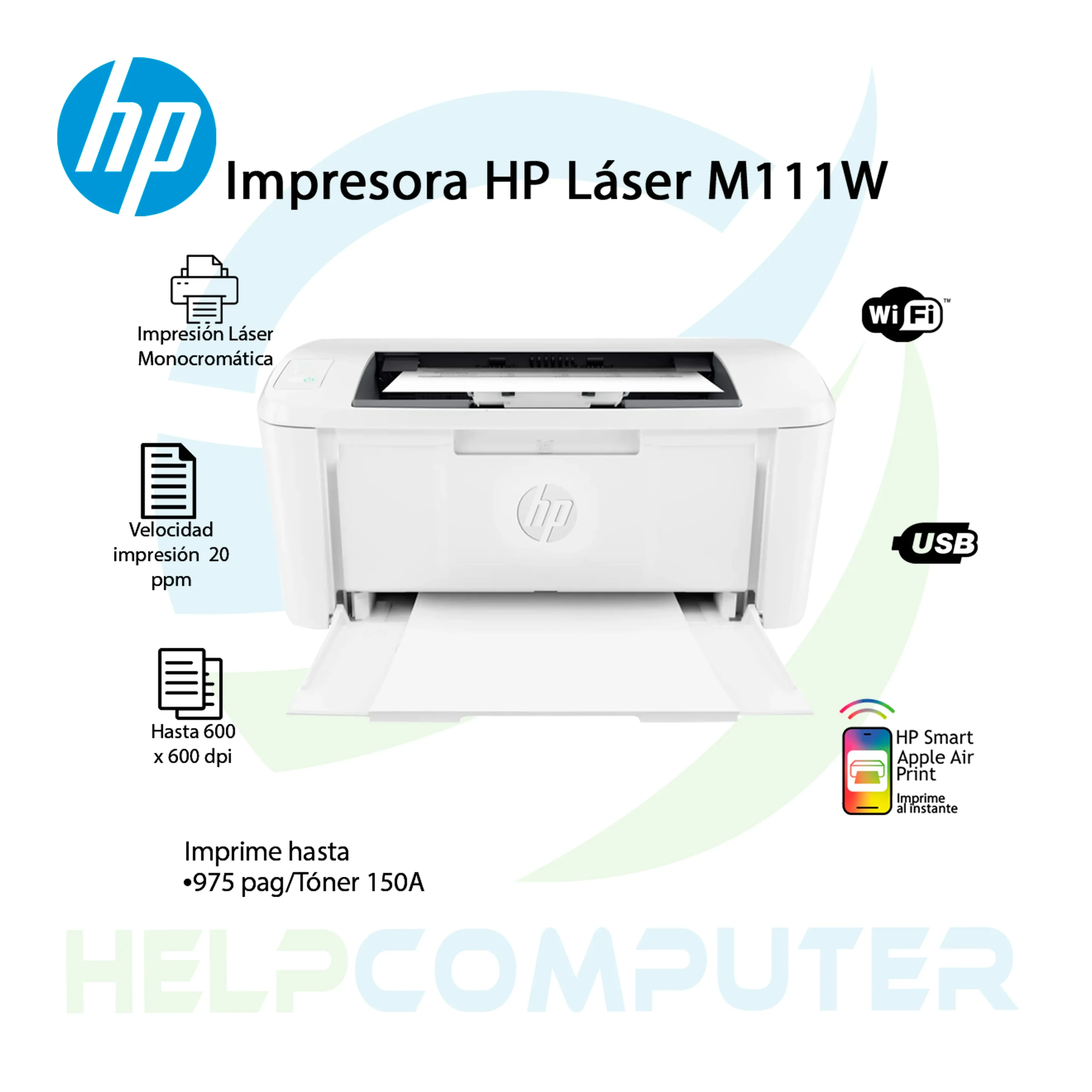 Impresora HP Laserjet M111w Monocromatica USB WIFI