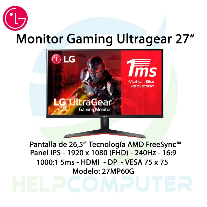 Monitor LG Gaming UltraGear 27″ HDMI 1920X1080 27MP60G