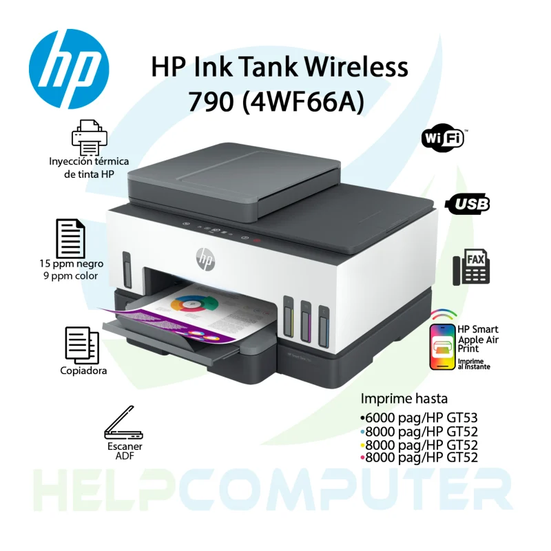Impresora Todo-en-Uno HP Smart Tank 790 WIFI