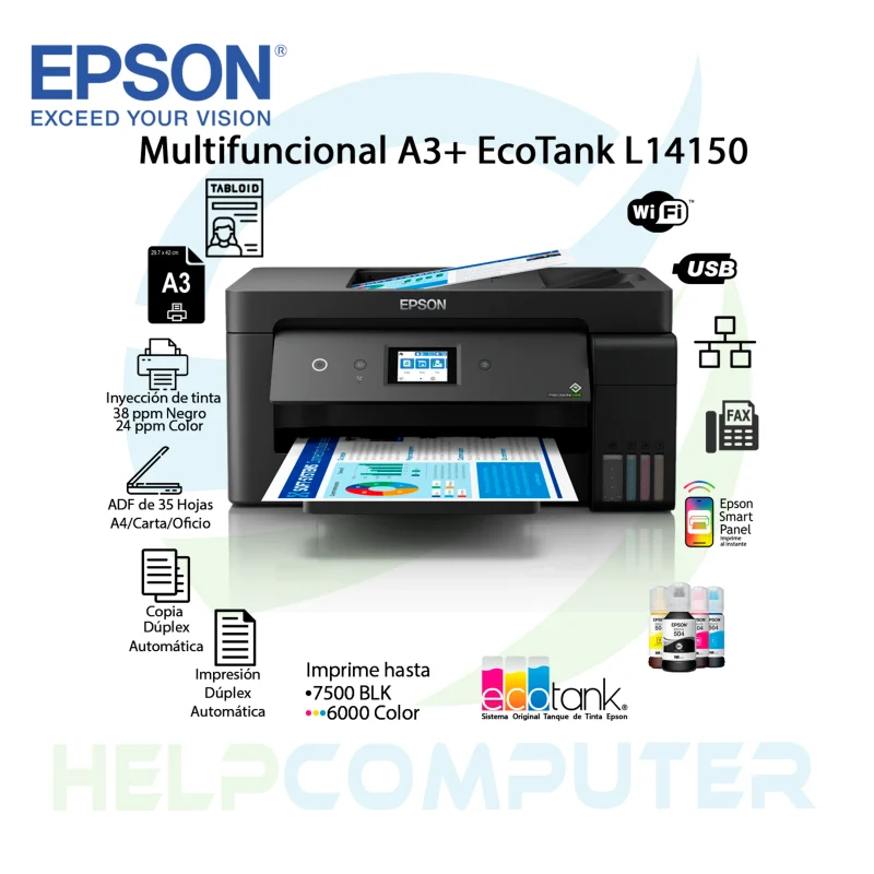 Impresora Multifuncional Epson EcoTank L14150 hasta A3+