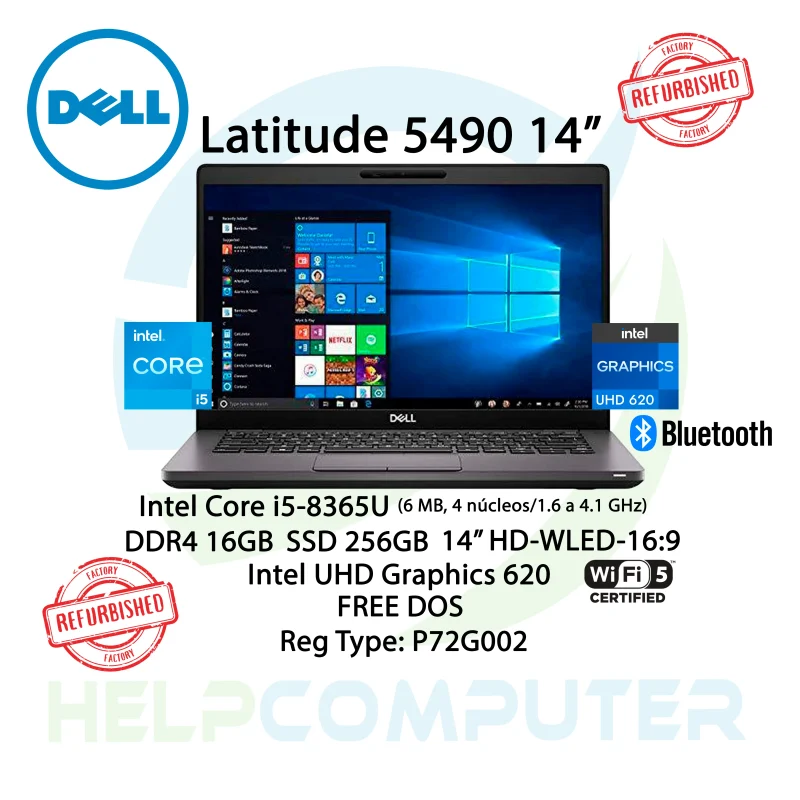 Laptop Dell Latitude 15.6″ Intel i5-8Gen 16GB RAM 256GB SSD Refurbishied