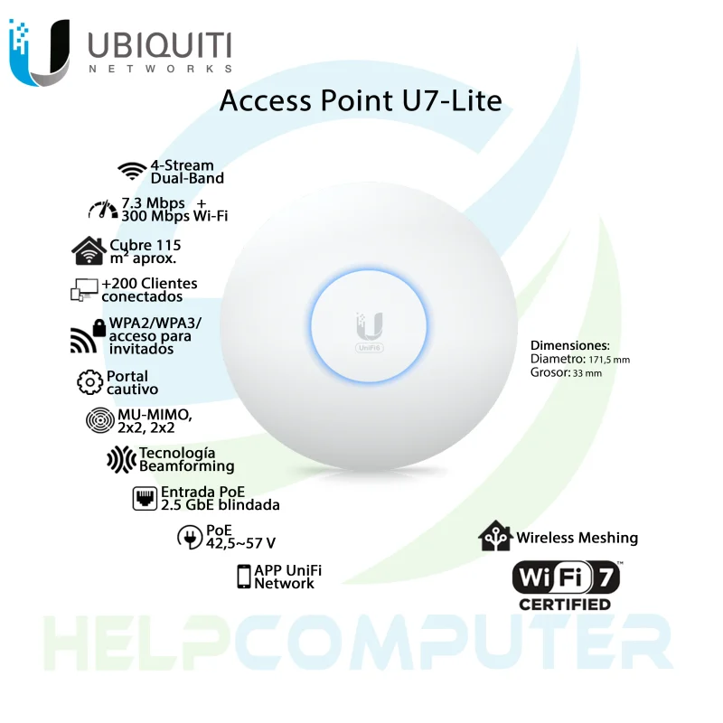 Acces Point Ubiquiti Unifi U7 Lite WiFi7
