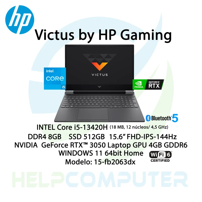 Laptop Victus HP Gaming i5-13Gen 8GB RAM 512GB SSD Geforce RTX 3050