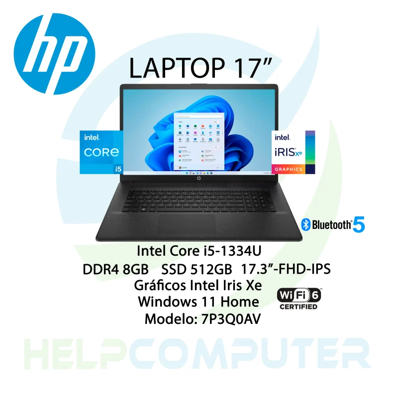 Laptop HP Intel i5-1334U 17″ 8GB RAM 256GB SSD