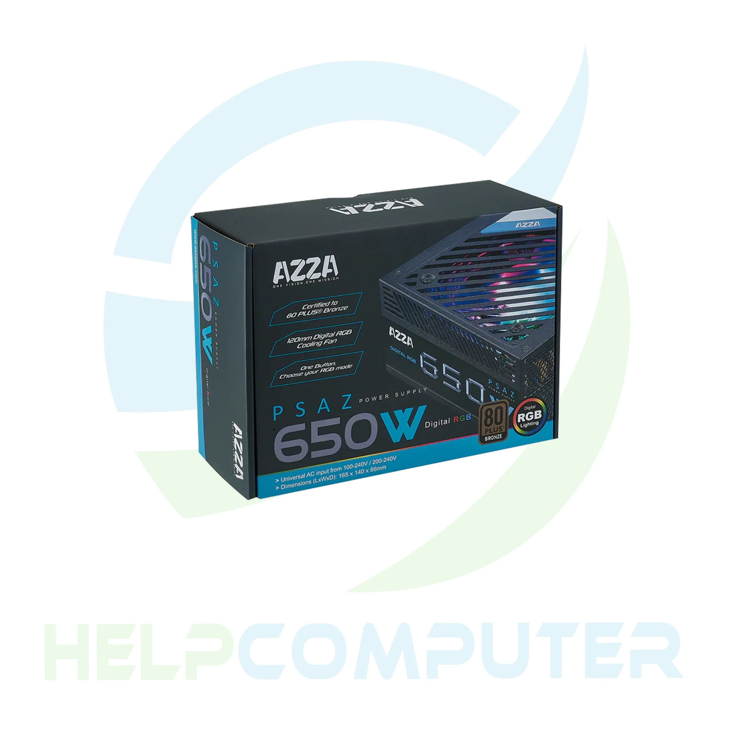 Fuente de poder certificada Azza ATX2.0 650W 80+Bronce