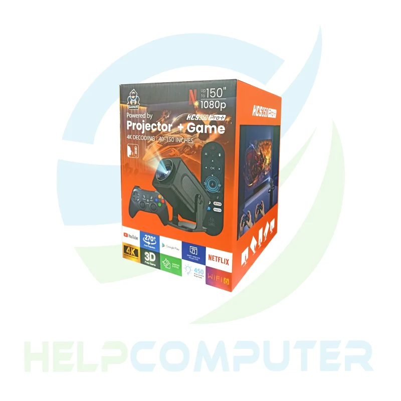 Mini proyector LED HCS350 Pro+ Gaming Android 12 con 450 lúmenes