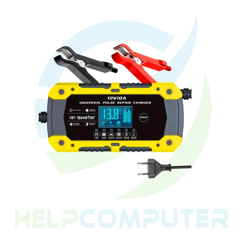 Cargador de batería inteligente de reparación de pulsos de 12V 10A