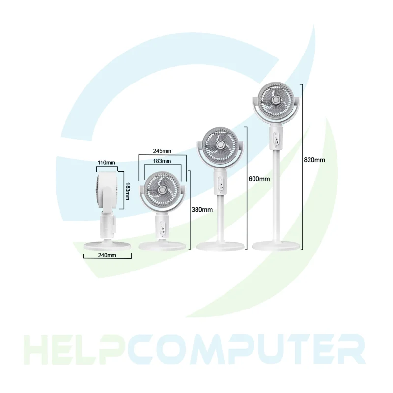 Ventilador vertical recargable bateria 4000 mAh 5 velocidades