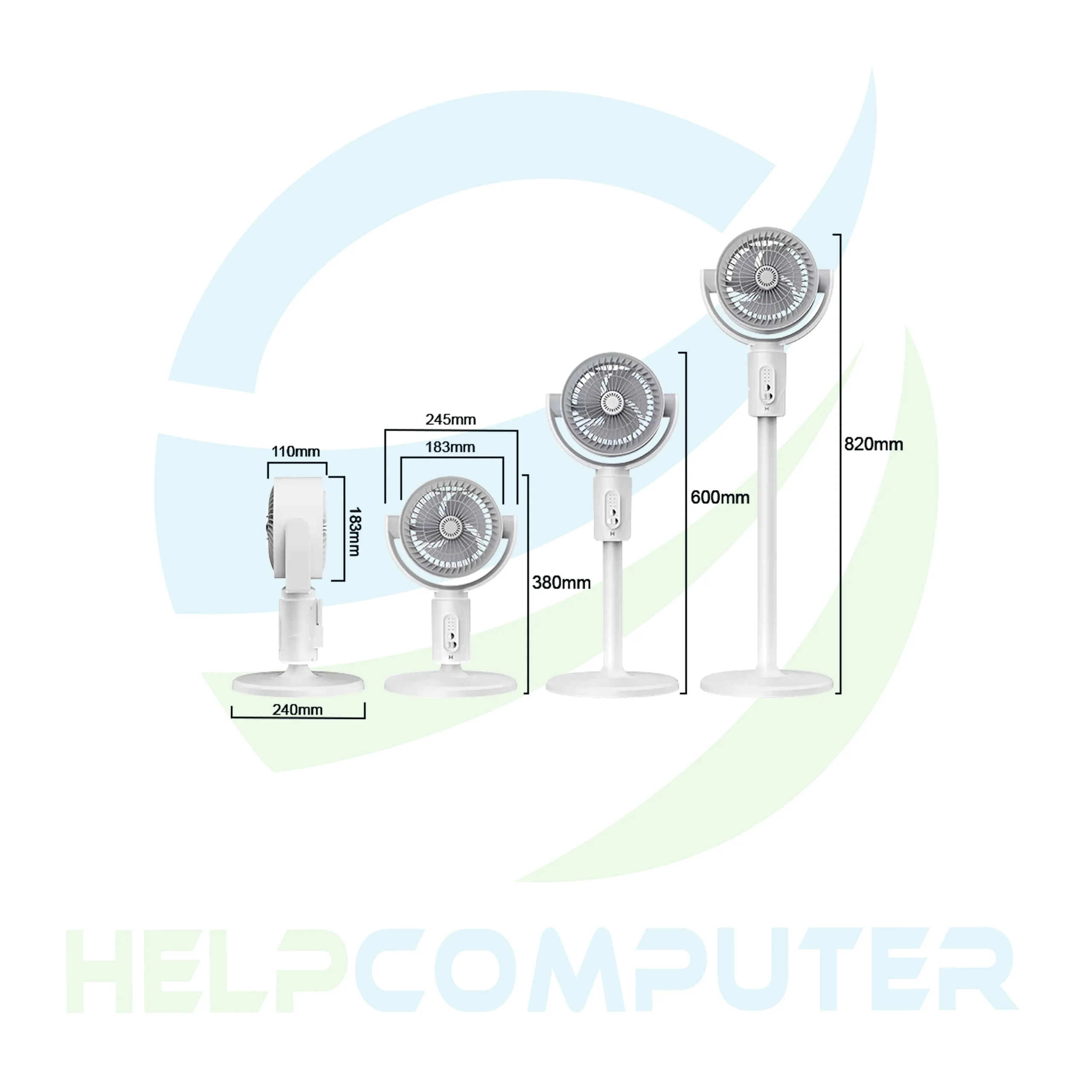 Ventilador vertical recargable bateria 4000 mAh 5 velocidades