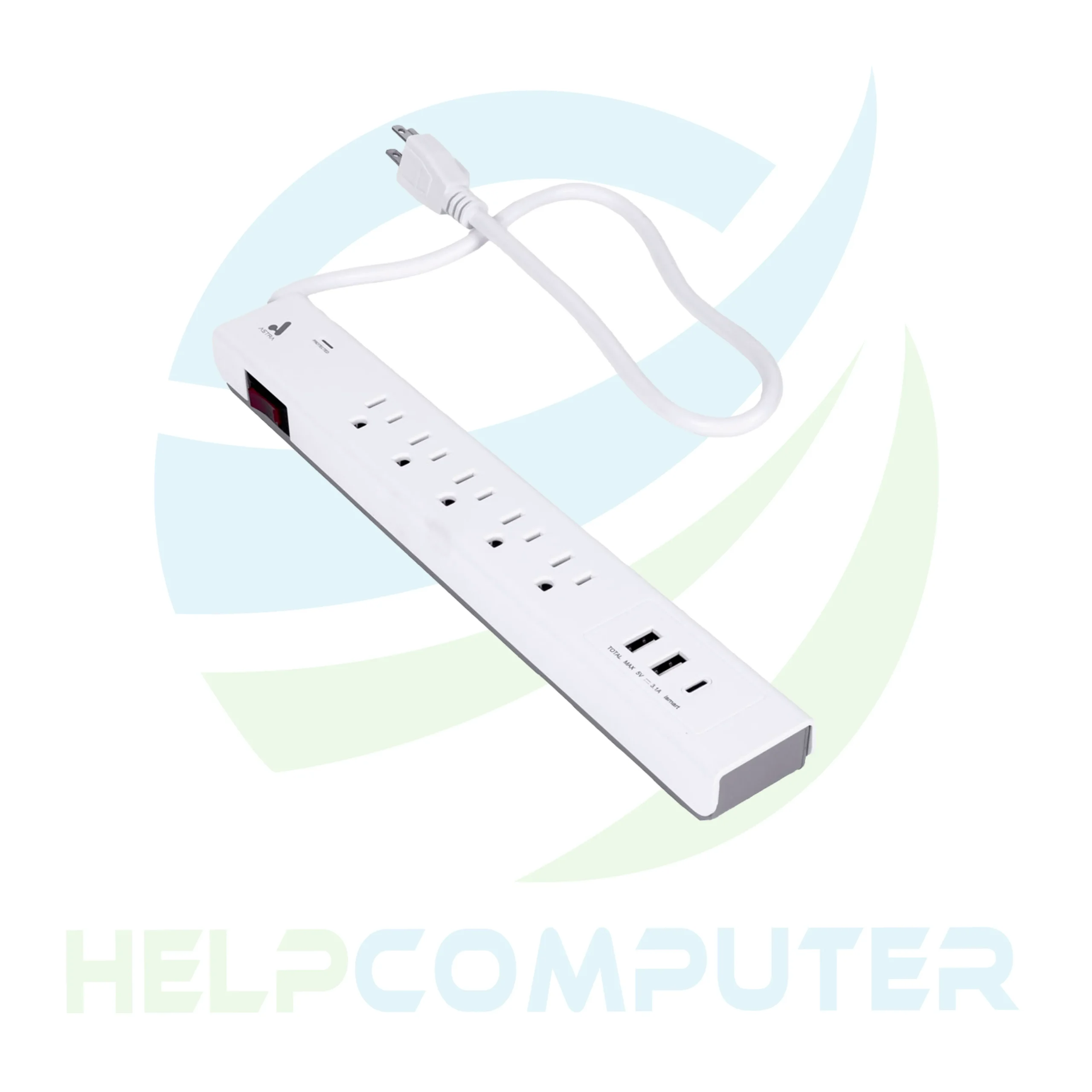 Regleta Astra protectora 5 salidas 3 USB