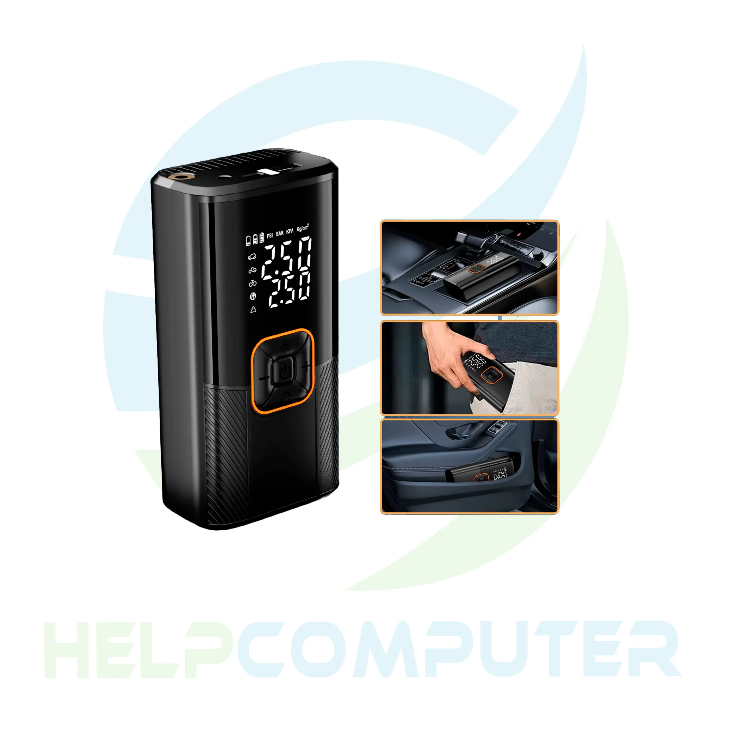 Compresor de aire portátil inflador digital automovil, moto, bicicleta - Imagen 2