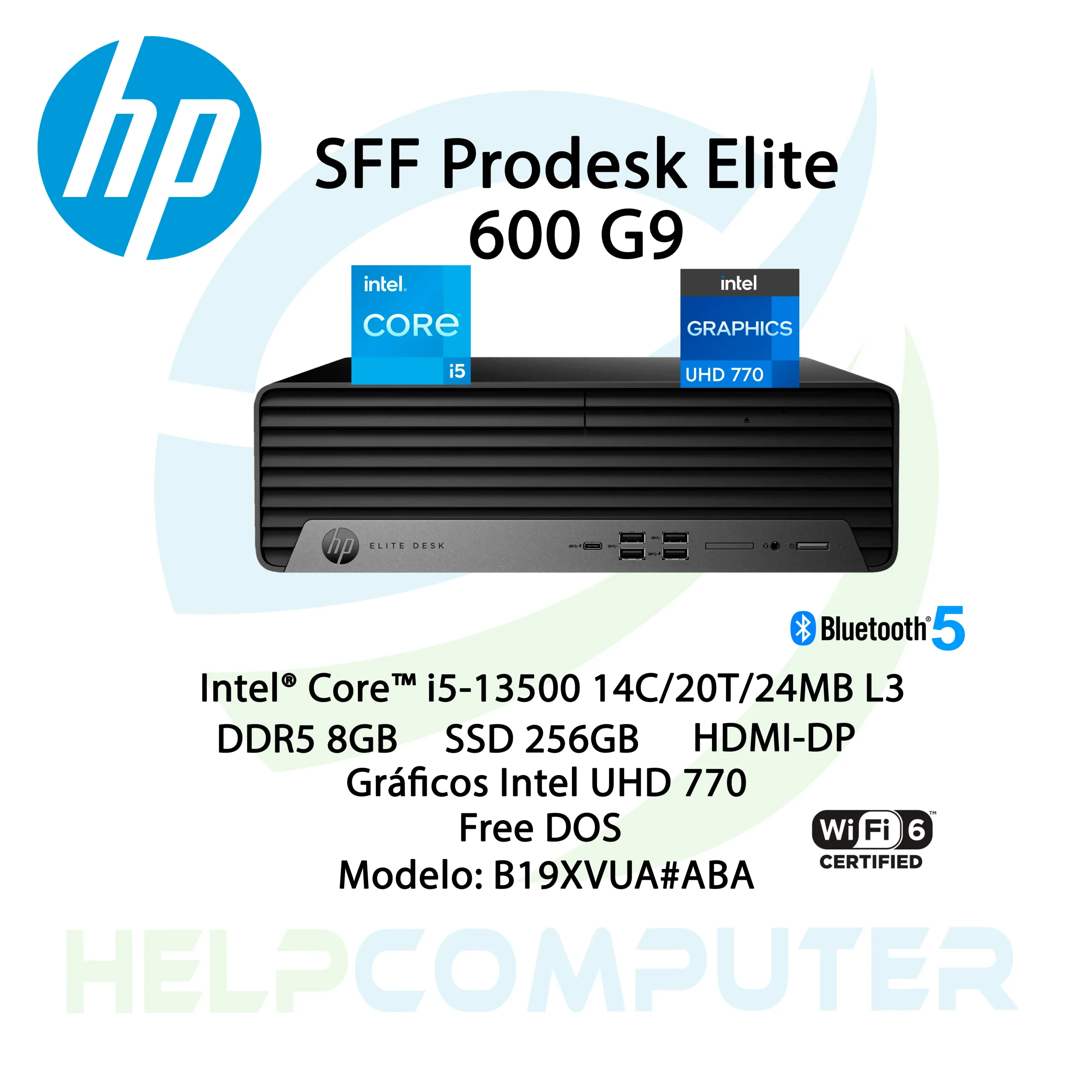 Computador HP SFF Prodesk Elite 600 G9 i5-13Gen 8GB 256GB SSD
