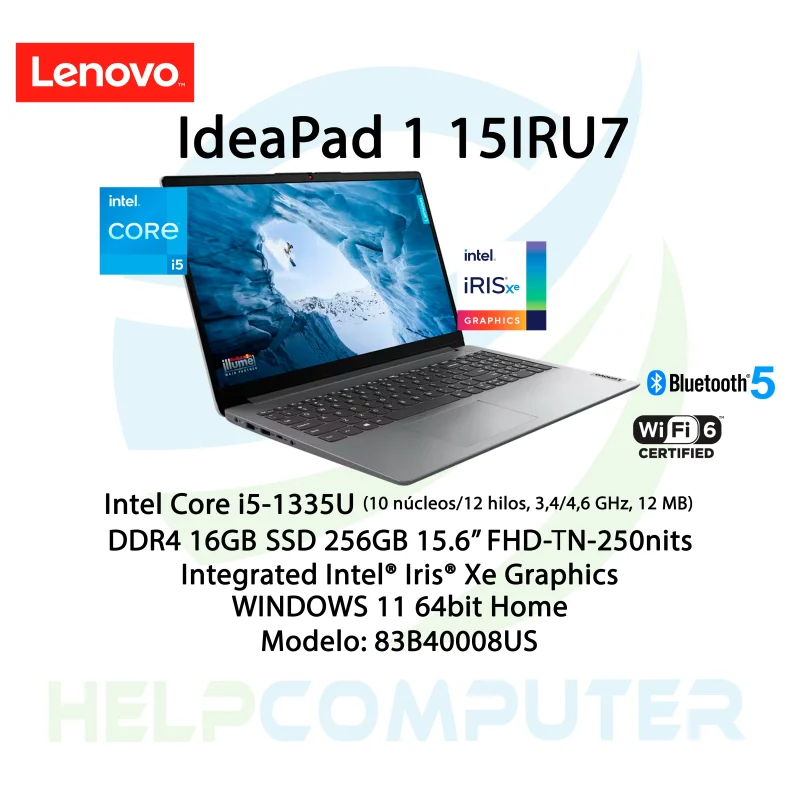 Laptop Lenovo IdeaPad 1 intel i5-1335u 16GB DDR4 256GB SDD