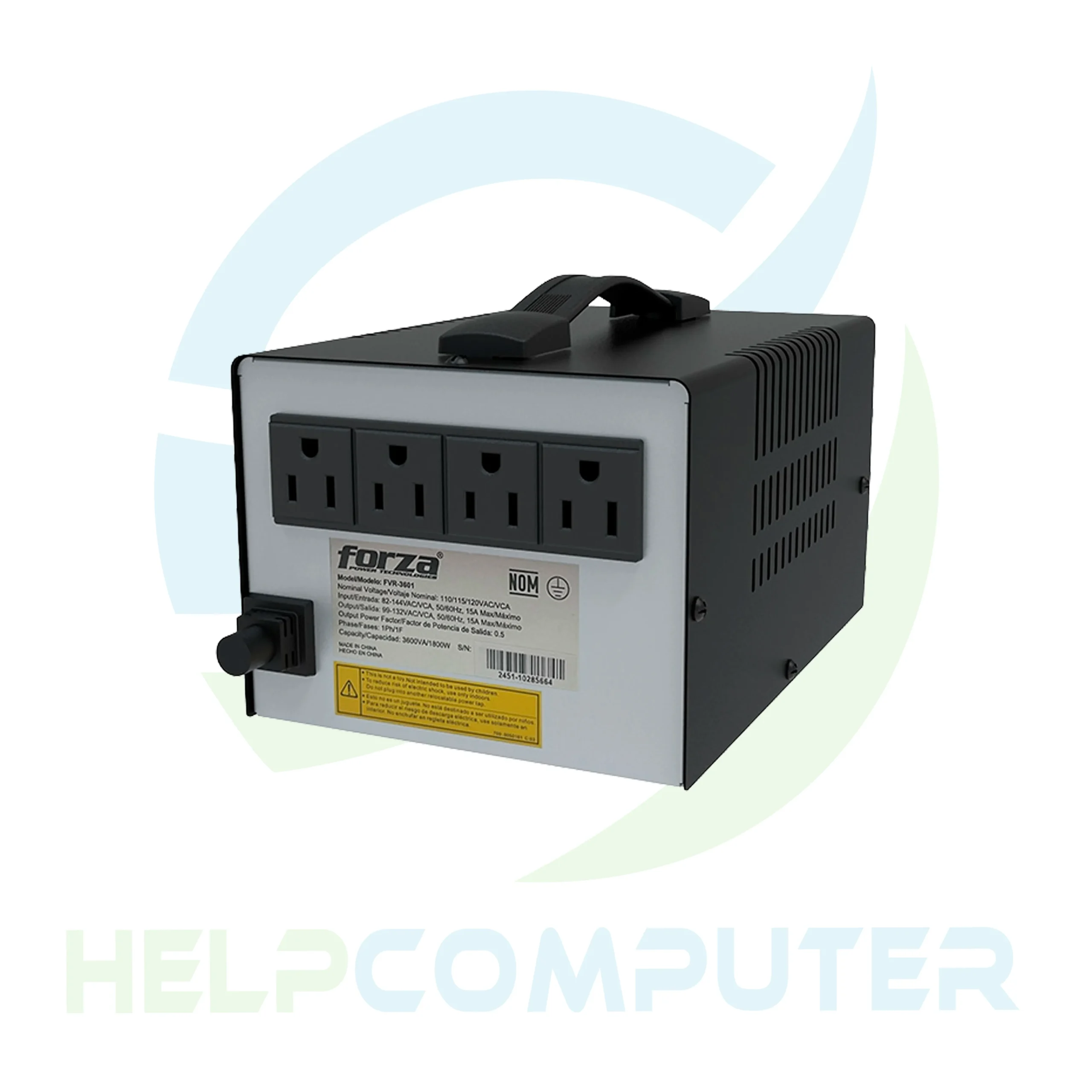 Regulador de voltaje Forza 3600VA/1800W, 4 salidas, LCD 120 - Imagen 3