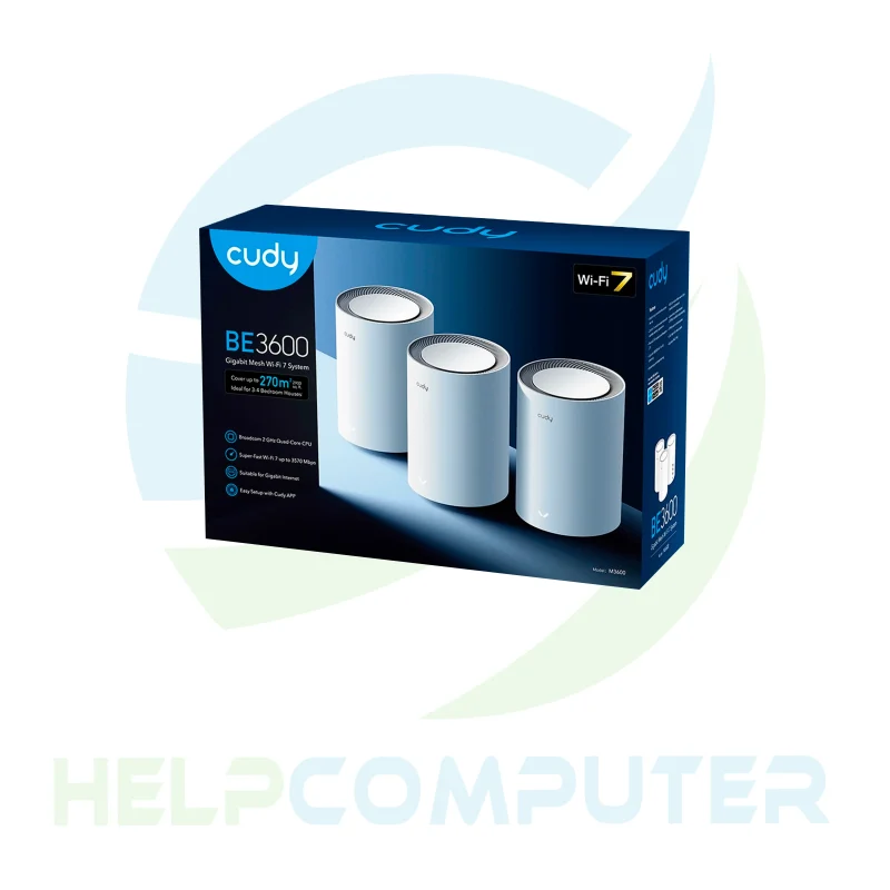 Router BE3600 sistema de malla WiFi 7 Cudy Pack de 3