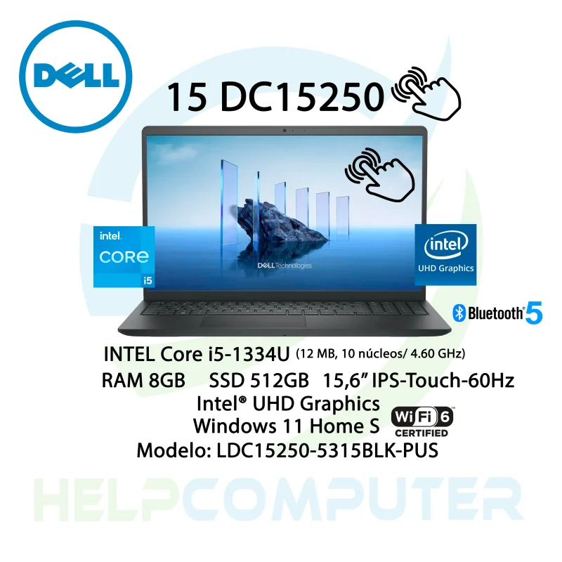 Laptop Dell Intel i7-13Gen 15.6″ 2K táctil 16GB RAM 1TB M.2