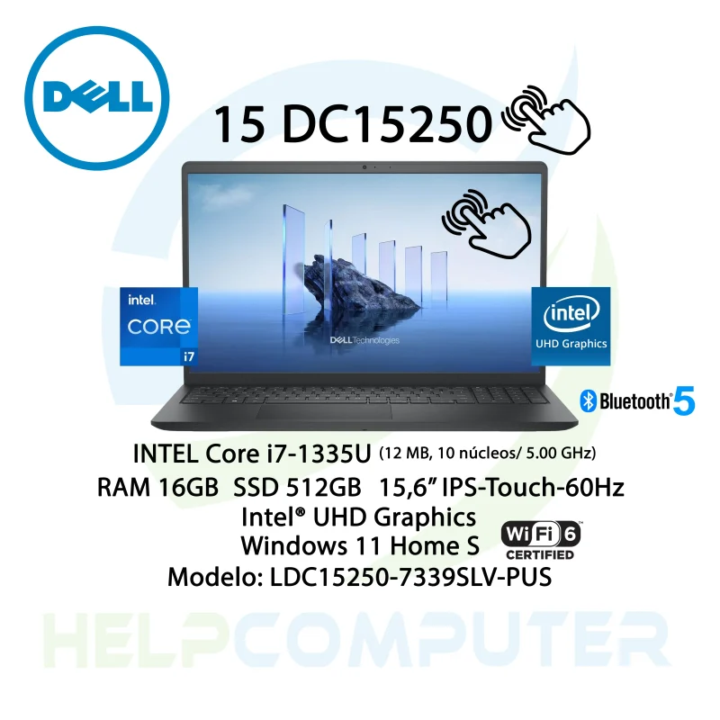 Laptop Dell Intel i7-13Gen 15.6″ 2K táctil 16GB RAM 1TB M.2