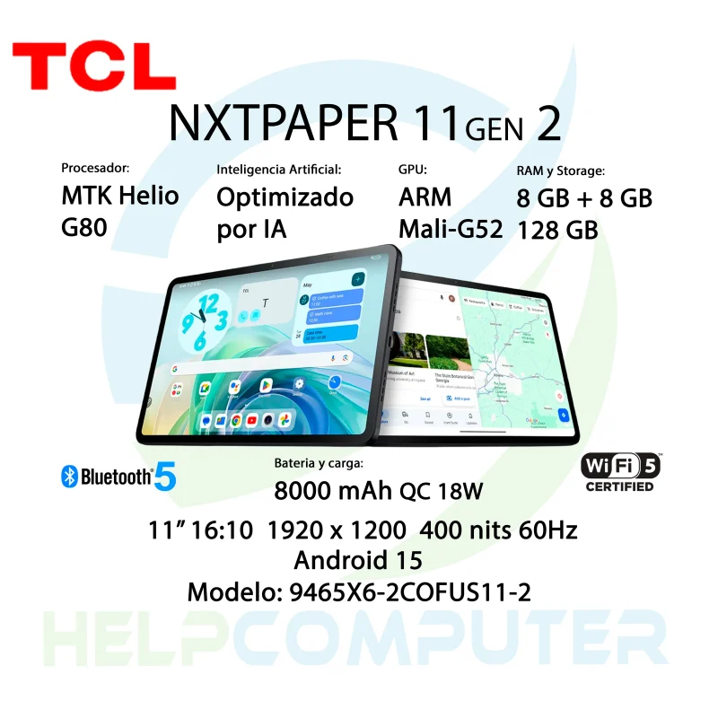 Tablet TCL TAB NXtpaper 11 Gen2 8+8GB RAM 128GB WiFi