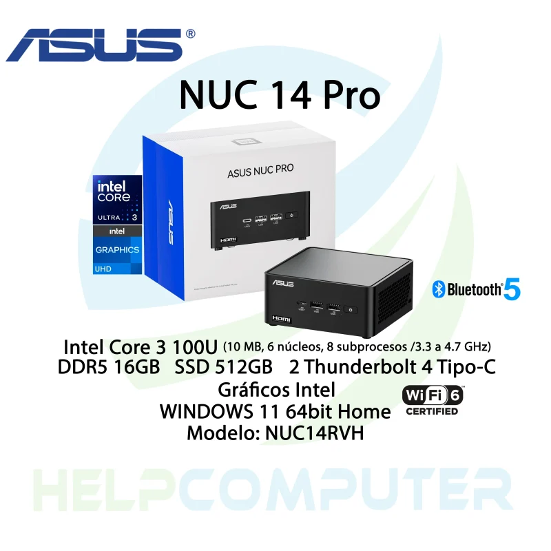 Computador Asus NUC PRO Intel Core i3 16GB RAM 512 SSD