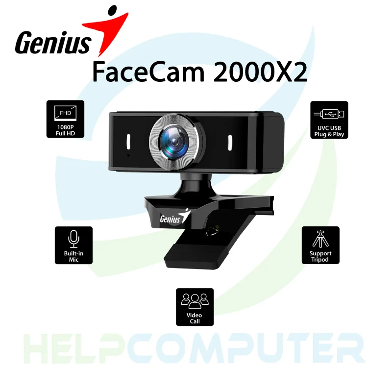 Cámara Web Genius Facecam 2000×2 FHD 1080p