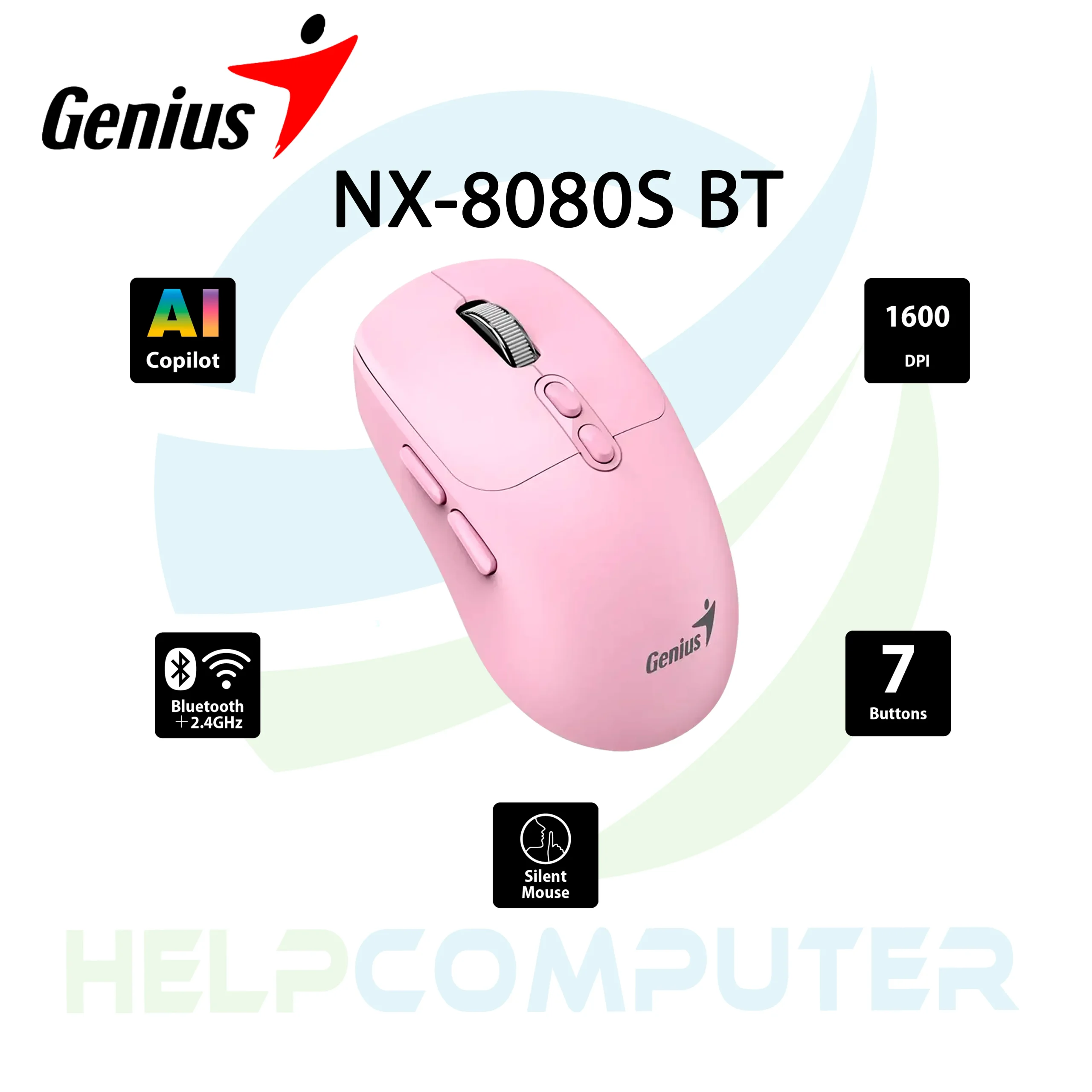 Mouse Inalámbrico Dual Genius NX-8080S Bluetooth