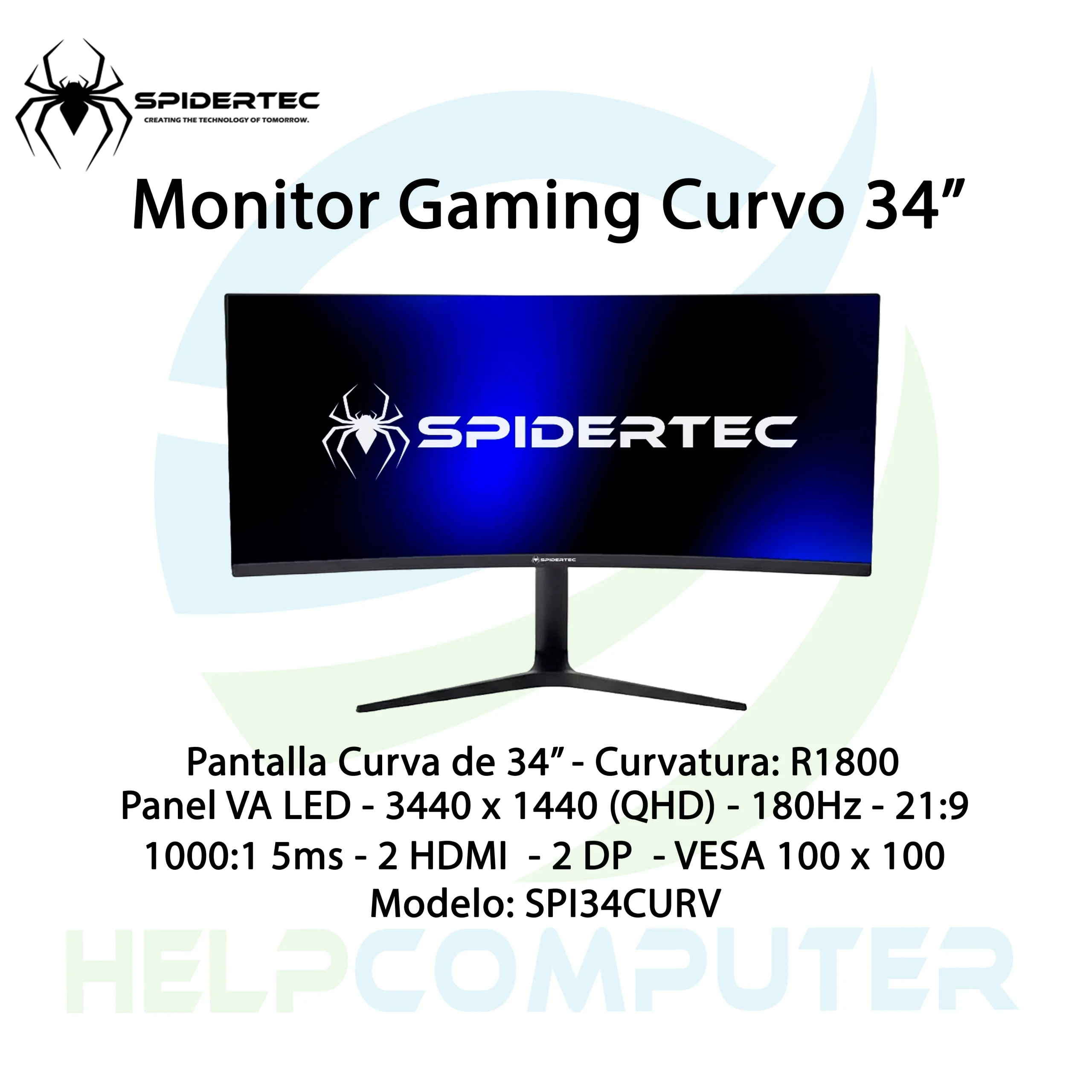 Monitor Curvo Gaming Spidertec HDMI DP 180Hz - Imagen 8