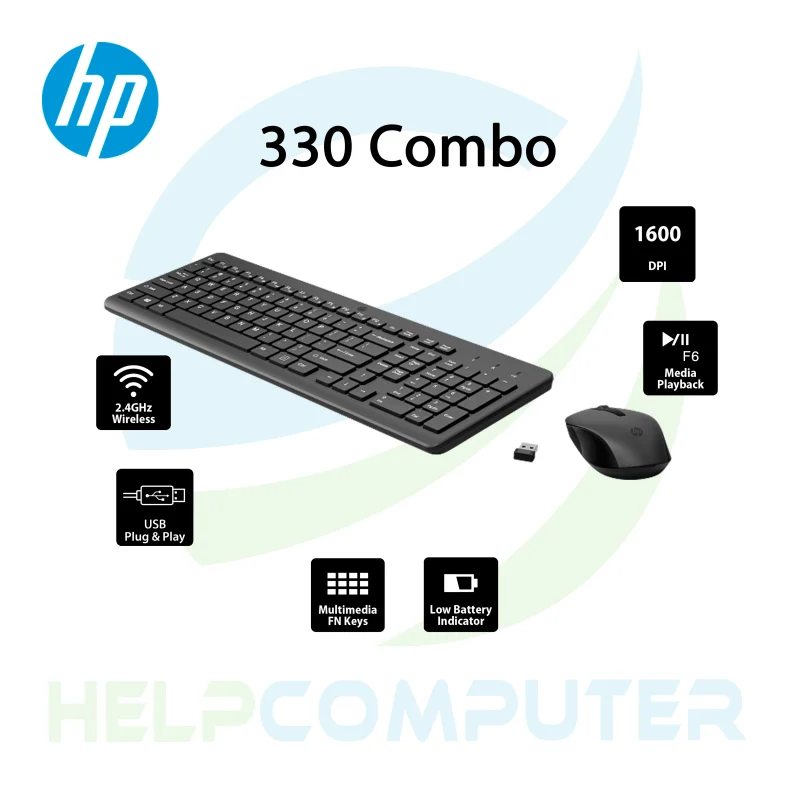Teclado y mouse inalámbrico USB HP 330
