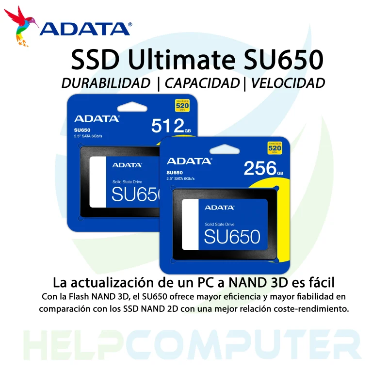 Disco Adata SU650 SATA 2.5″ III 6Gb/s 3D NAND
