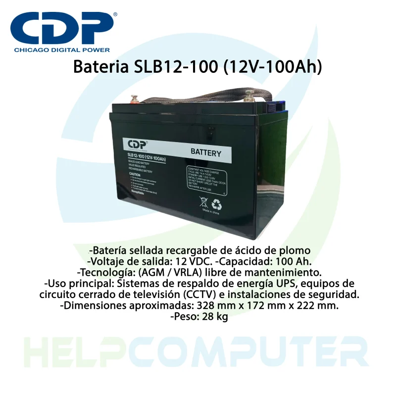 Bateria CDP SLB12-100 (12V-100Ah) para inversor