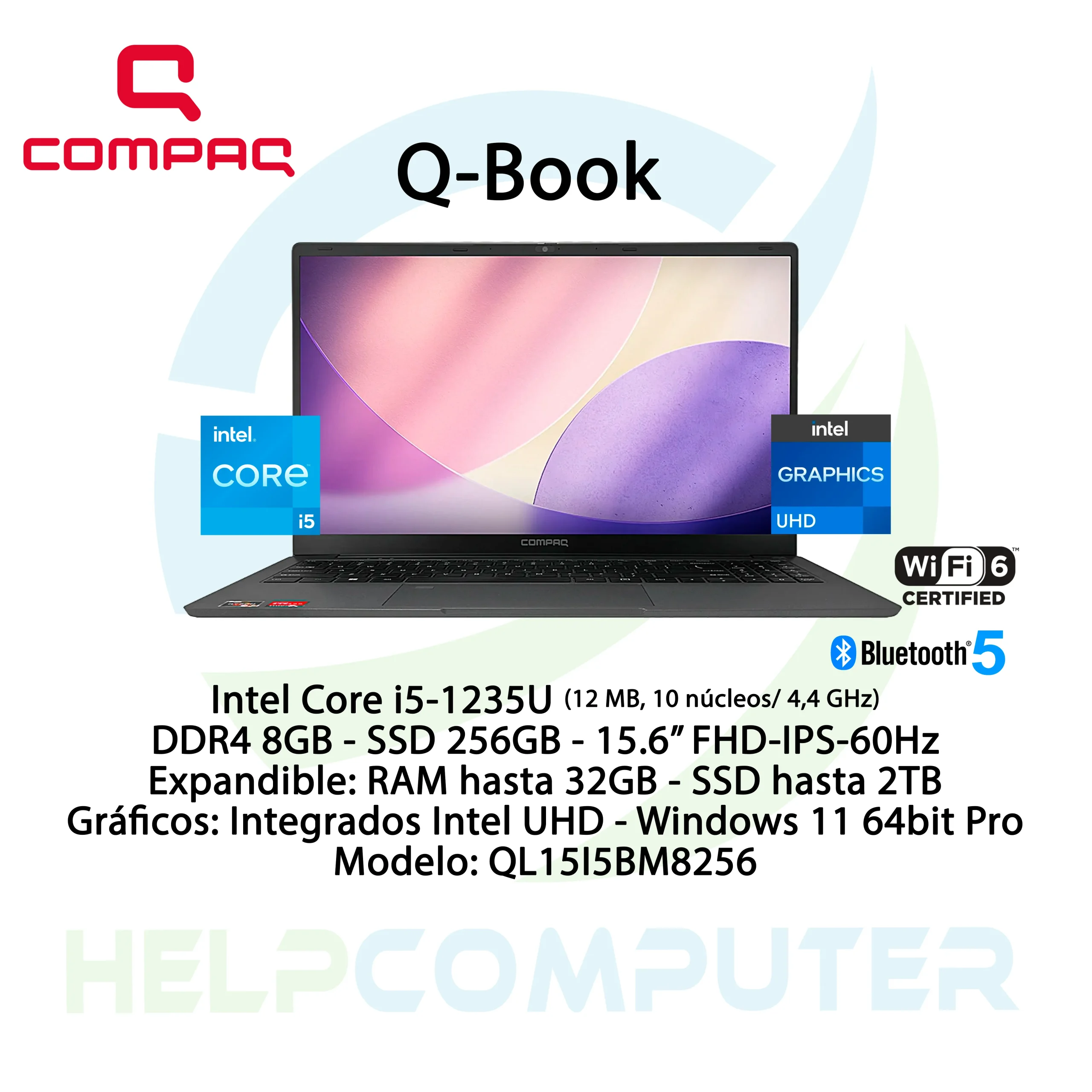 Laptop Compaq Intel i5-1235U 8GB RAM 256 SDD