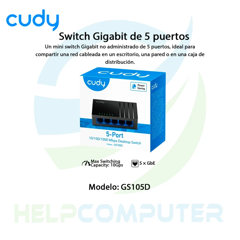 Switch Gigabit de escritorio 5 puertos Cudy GS105D