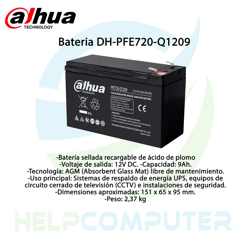 Bateria para UPS 12V Dahua Technology