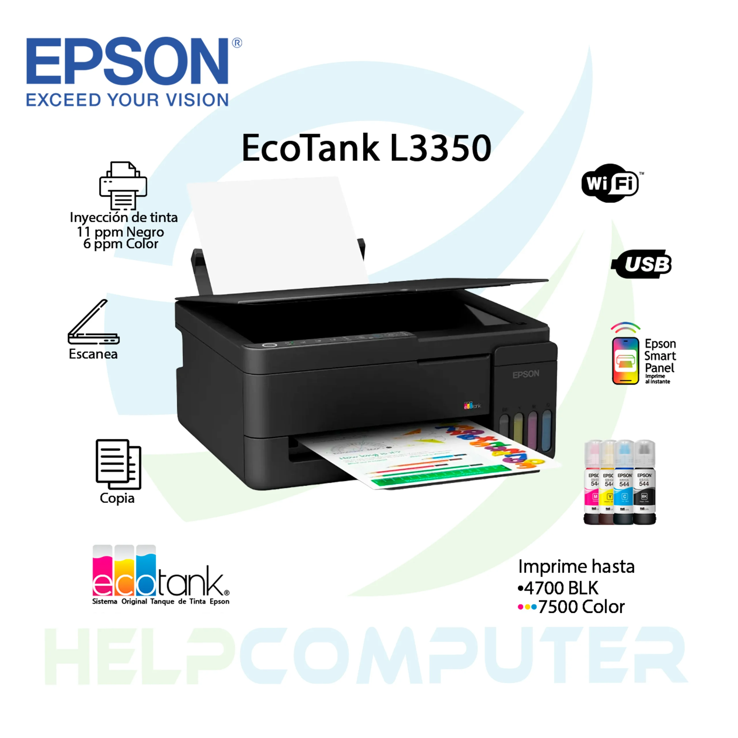 Impresora Epson L3350 Multifuncional Ecotank USB WIFI