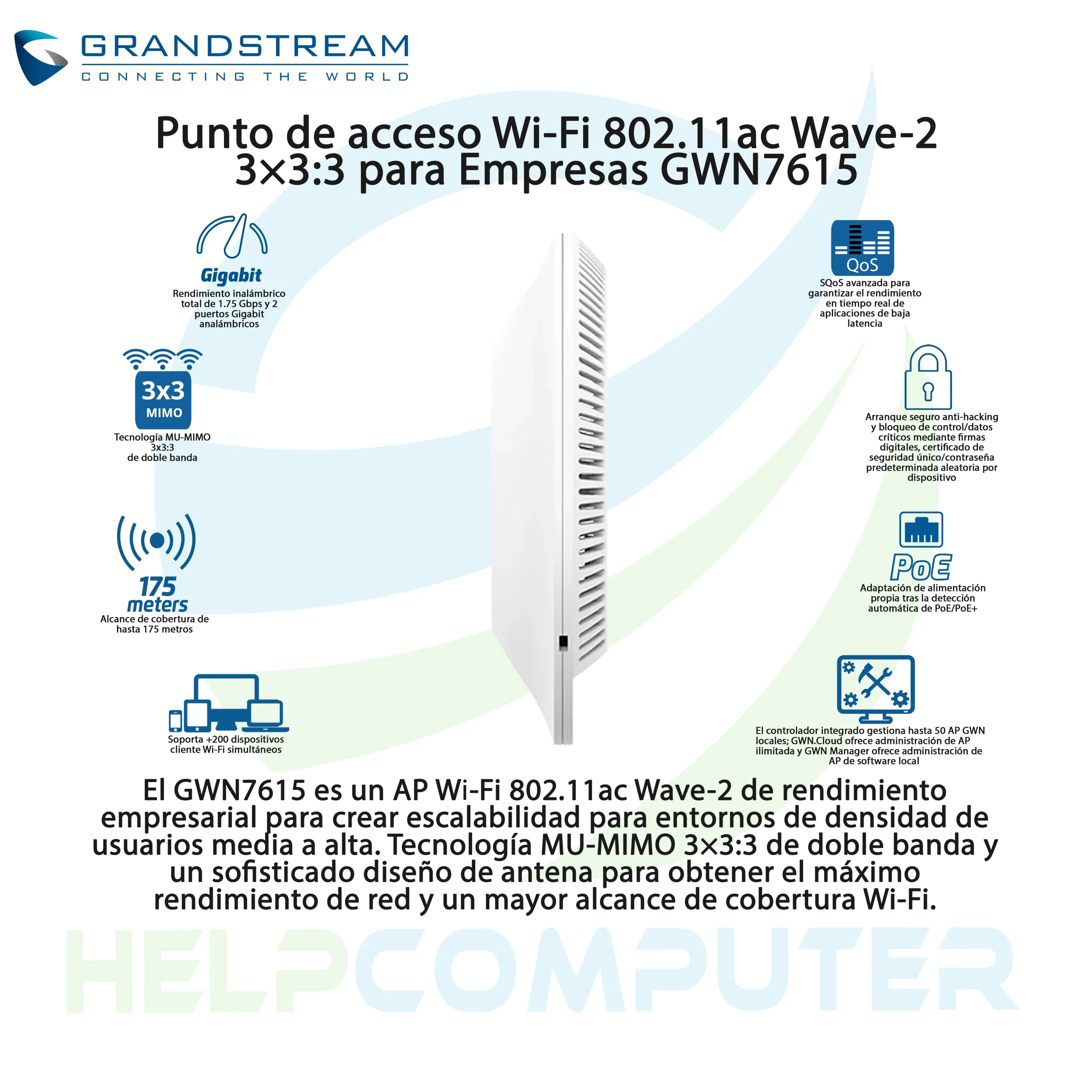 Access Point Dual Band Wi-Fi 5 Grandstream GWN7615 - Imagen 5