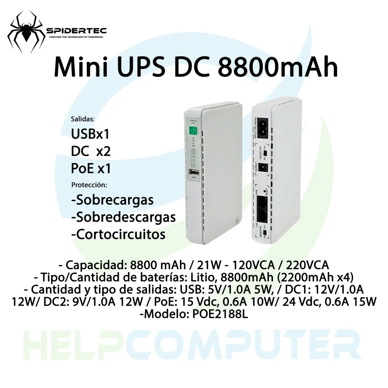 UPS Mini Spidertec POE2188L 8800mAh