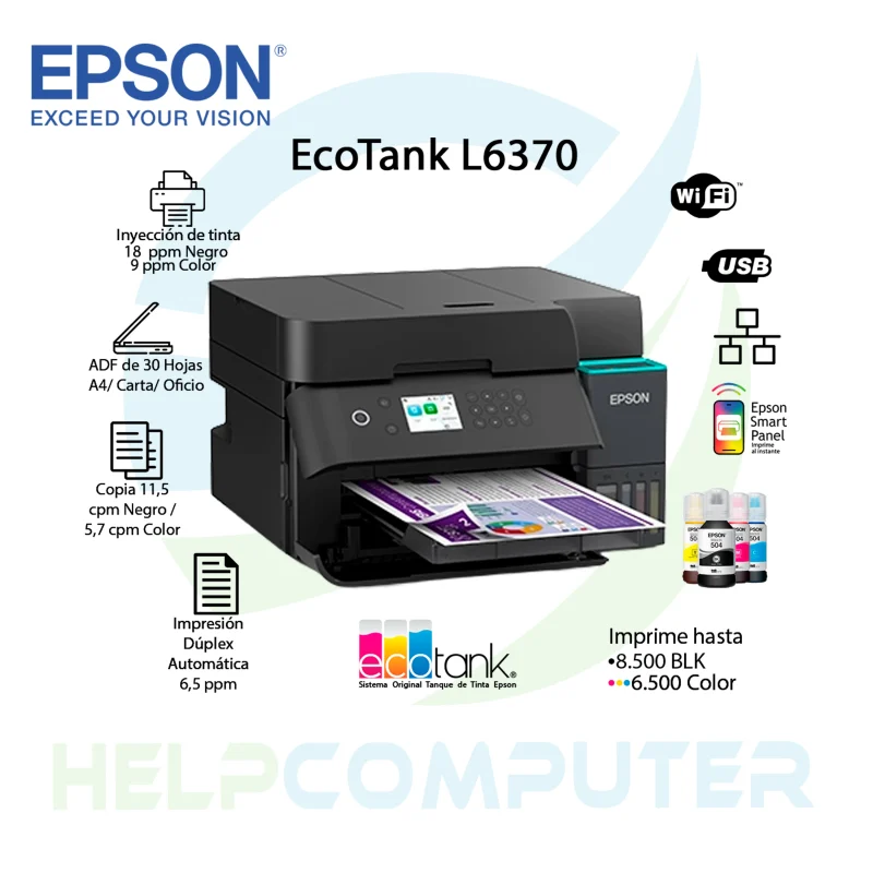 Impresora Epson L6370 Multifuncional Ecotank USB WIFI Ethernet doble cara