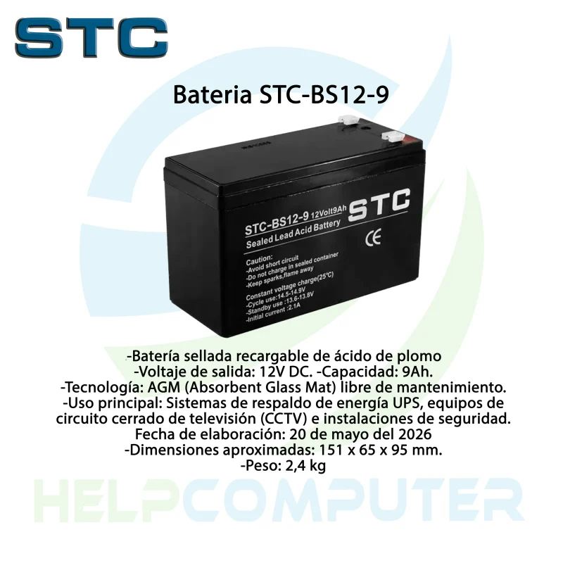 Bateria para UPS 12V 9Ah STC