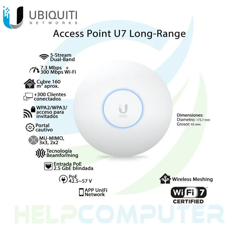 Acces Point Ubiquiti Unifi U7 Long-Range WiFi7